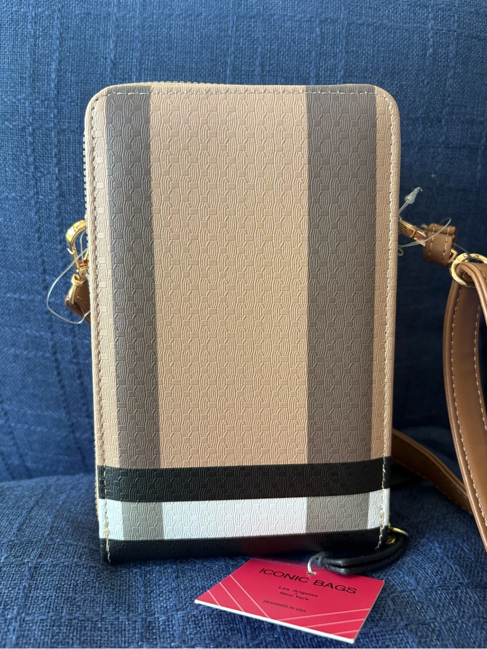 NWT Iconic Bags Plaid Crossbody Wallet Smartphone Purse - Picture 3 of 14